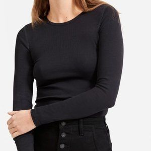 Everlane Pima Micro Rib Long-Sleeve Crew